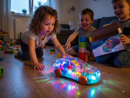 Bring fun, lights, music, and moving gears together with this exciting Gear Car!