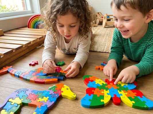 Wooden Educational Puzzle Set – Alphabet & Number Learning Puzzles 2in1.