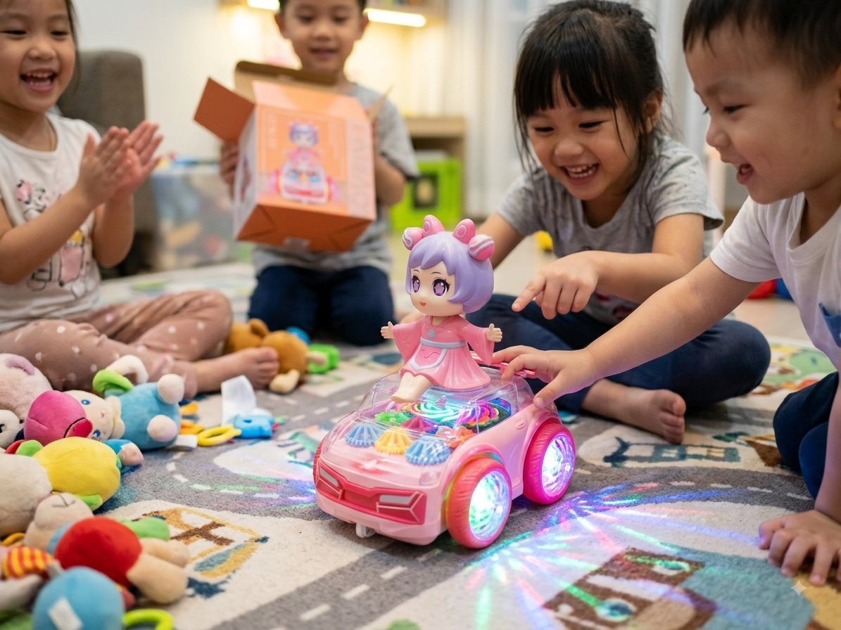 Doll Gear Balancing Car Toy – Musical Light-Up Balancing Car for Kids