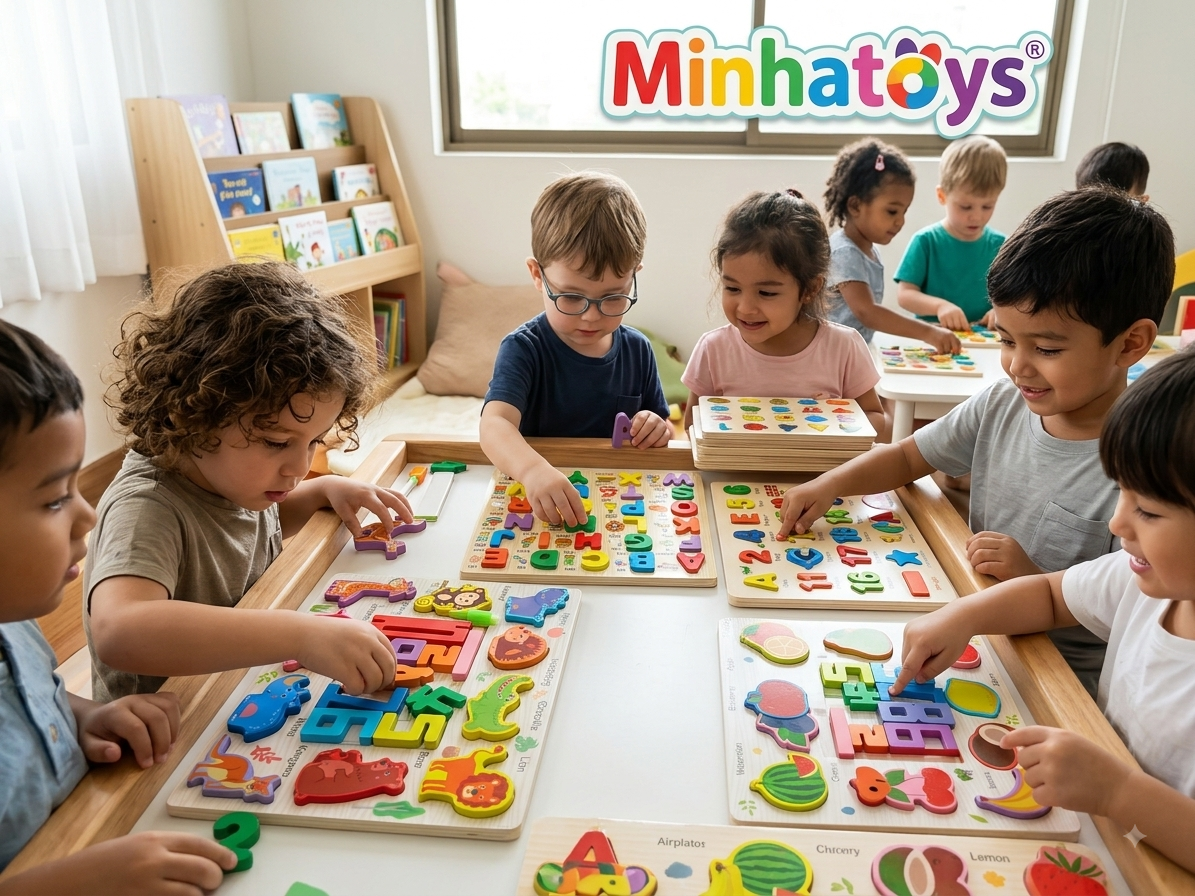 Wooden Animals & Numbers Puzzle Board 2 in 1