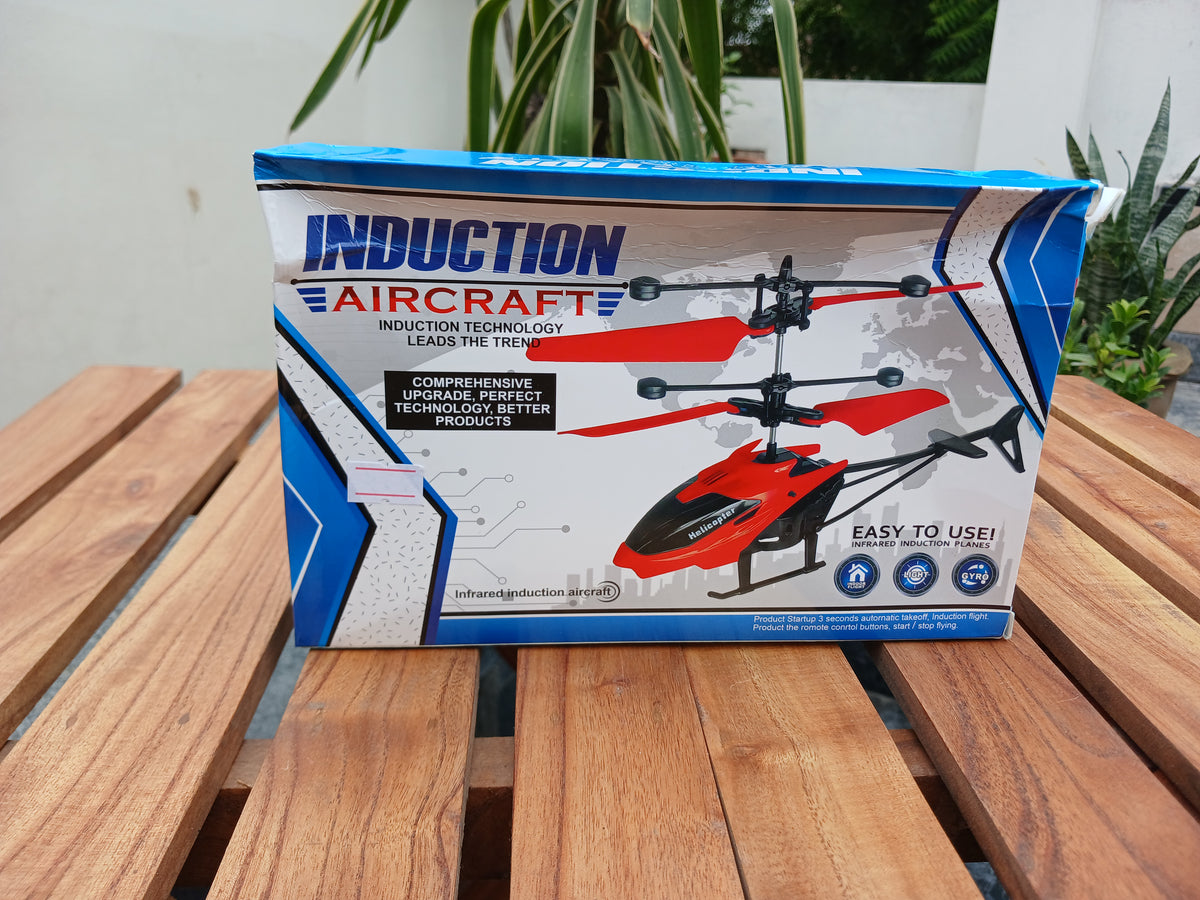 Flying Helicopter Toy with LED Lights & Gyro Rechargeable Remote & Induction Control