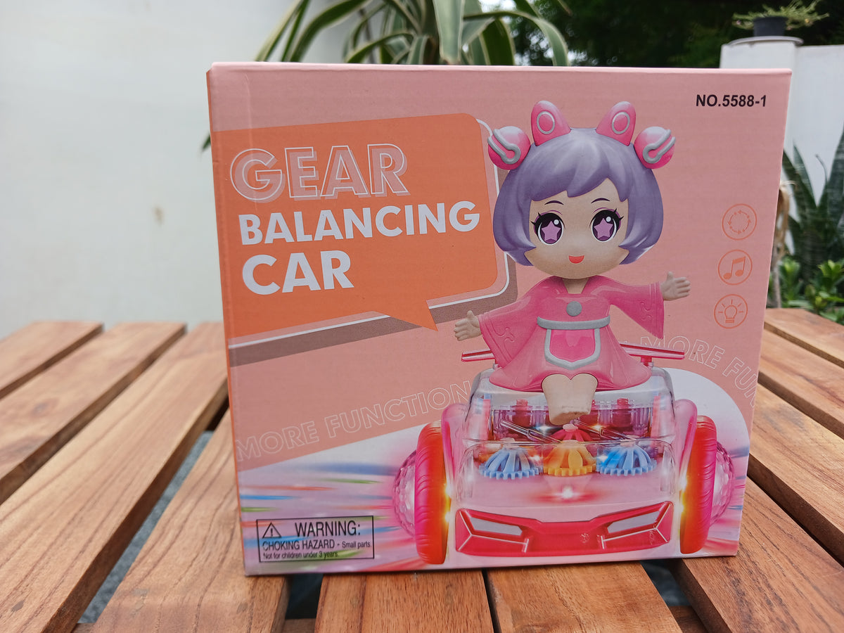 Doll Gear Balancing Car Toy – Musical Light-Up Balancing Car for Kids