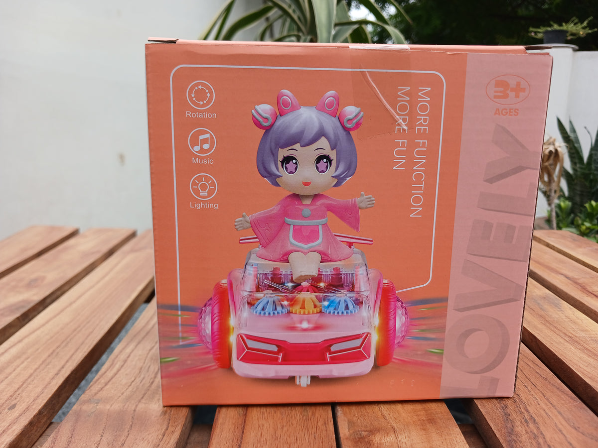 Doll Gear Balancing Car Toy – Musical Light-Up Balancing Car for Kids
