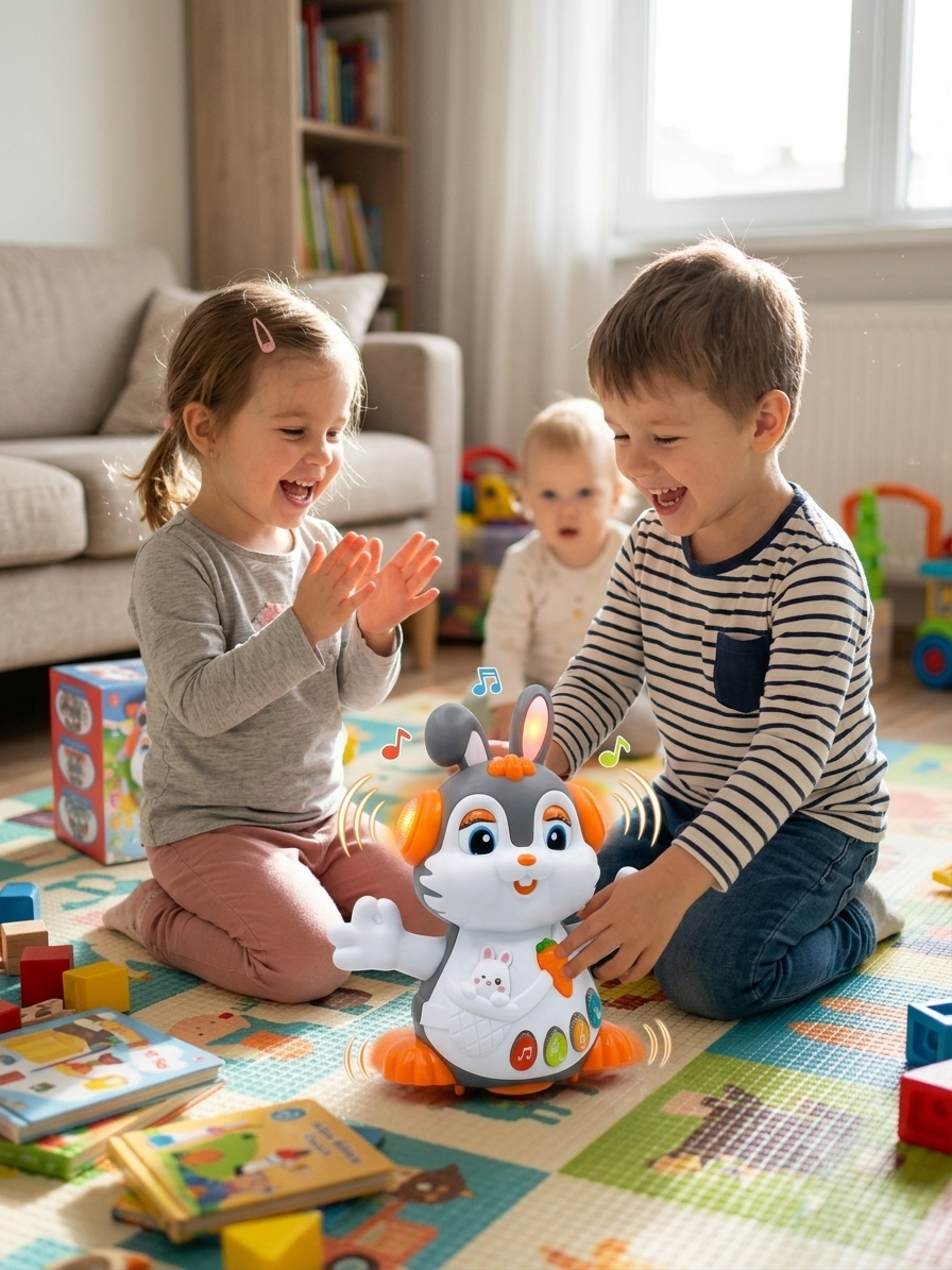 Cute Musical Bunny Toy – Interactive Walking, Lights & Music Toy