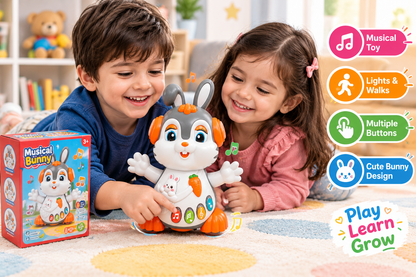 Cute Musical Bunny Toy – Interactive Walking, Lights & Music Toy