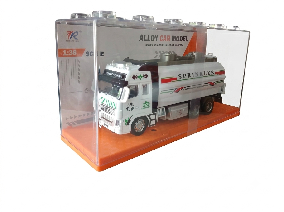 Alloy Water Sprinkler Truck Toy – Die-Cast Tanker Vehicle (1:36 Scale)