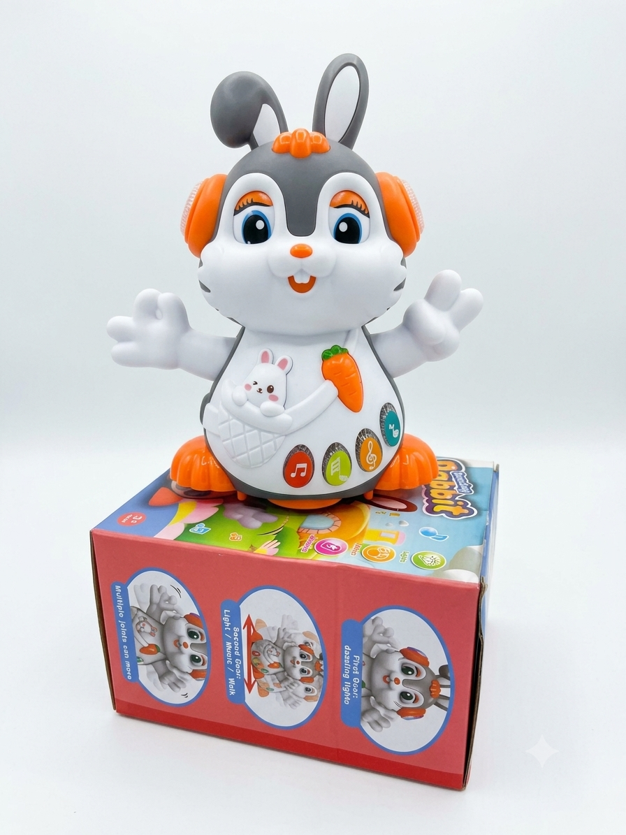Cute Musical Bunny Toy – Interactive Walking, Lights & Music Toy