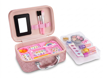 Kids Makeup & Jewelry Set – Mermaid Beauty Makeup Kit with Carry Case 2-in-1